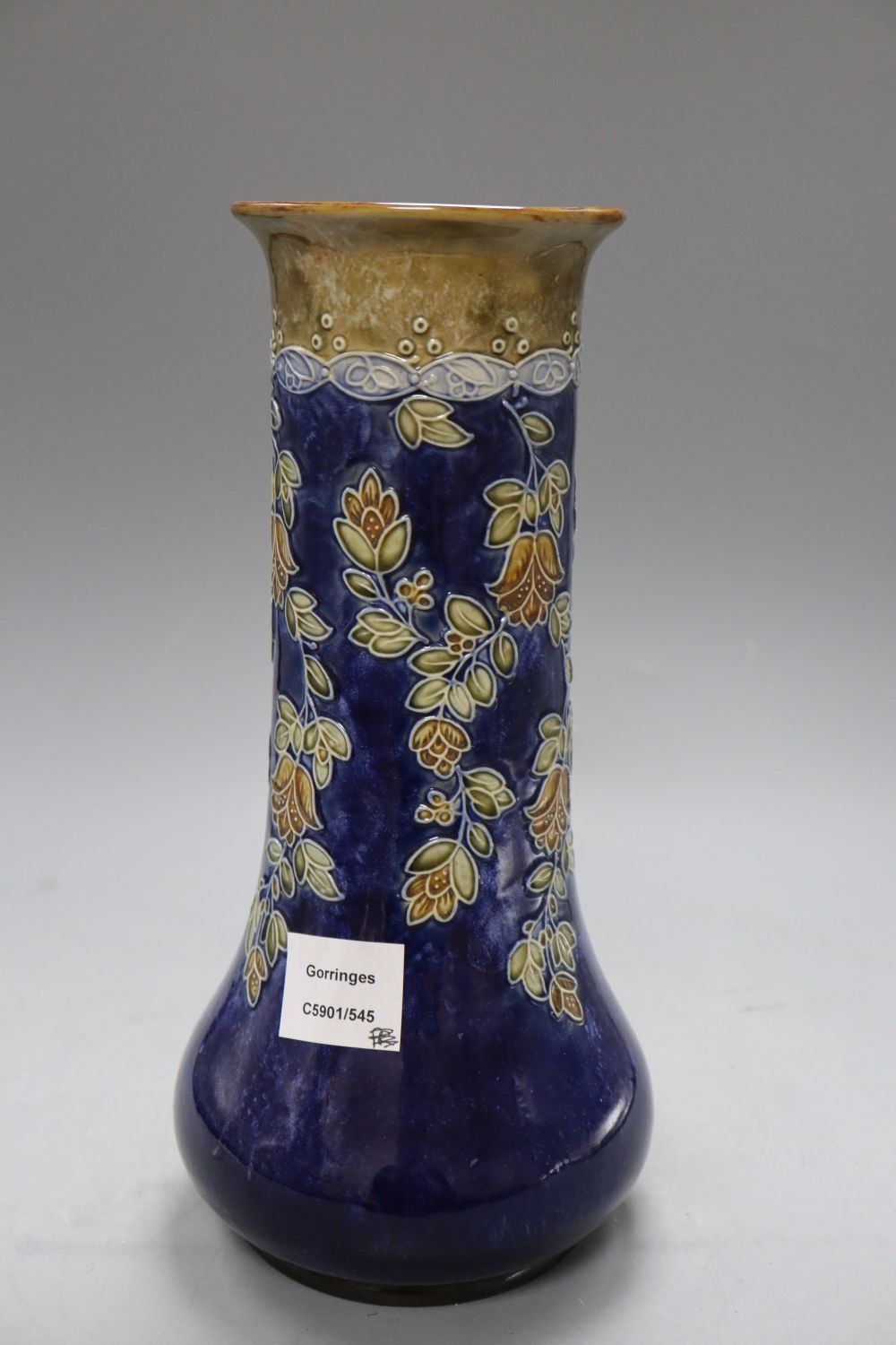 A Royal Doulton stoneware vase, c.1910, height 33cm